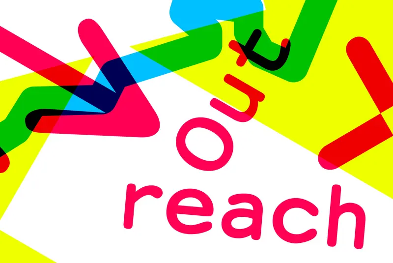 Ein Poster mit der Inschrift "out reach"
