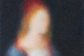 Slawomir Elsner, Selbstbildnis mit Eryngium, 2021 abstraktes Portrait einer Person in bunten Farben