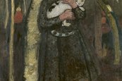 Paula Modersohn-Becker, Mädchen im Birkenwald mit Katze, um 1904 Mädchen im Wald mit Katze auf dem Arm