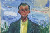 Edvard Munch, Selbstbildnis vor blauem Himmel, 1908 Mann vor blauem Himmel